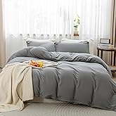 SheRest Gray Duvet Cover Twin Size - Soft Brushed Microfiber, 1 Duvet Cover 68x90 Inches with Zipper Closure 8 Ties & 1 Pillow Sham, Breathable Bedding Set for All Season (No Comforter)