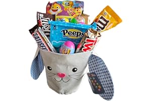HUBZ Easter Gift Basket for Kids, 14 Nickelodeon Candy Filled Eggs, Bunny Basket Panier, Chocolate Candy, Fun Easter Gift for Boys and Girls, Great Easter Party Favor (Blue Themed)