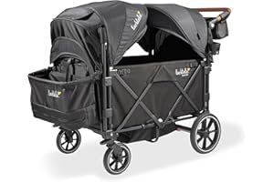 Larktale Caravan Quad Stroller, 4-Seater Kids Wagon, 214 lb Capacity, Byron Black