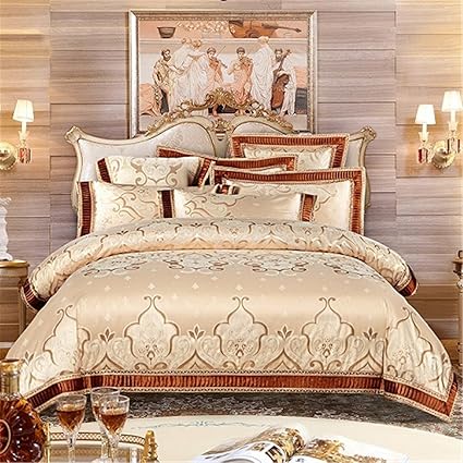 Amazon Com Golden Silver White Red Luxury Satin Jacquard