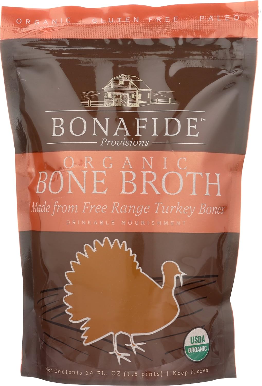 Bonafide Provisions, Turkey Bone Broth, 24 oz (frozen)
