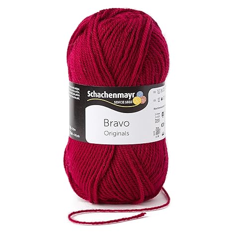 Schachenmayr Bravo 9801211-08222 weinrot Handstrickgarn, Häkelgarn