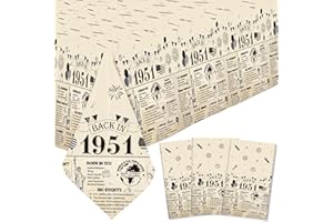 Yoyuspy 3 Pack 75th Birthday Tablecloth Decor, Vintage Back in 1951 75th Birthday Decorations for Men Women, Disposable Plast