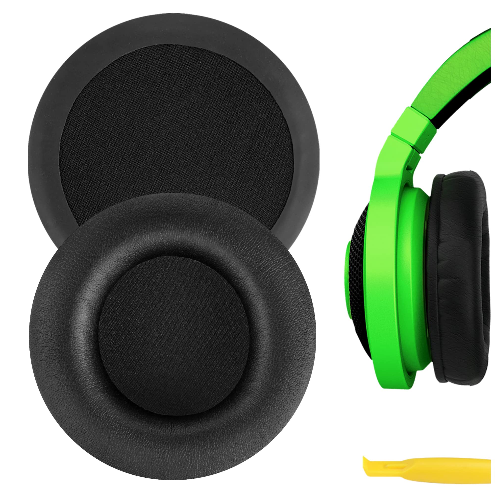 Geekria Replacement Ear Pads for Razer Kraken Mobile Headphones (Not Compatible with Kraken Tournament Edition) Ear Cushions, Repair Parts (Black)