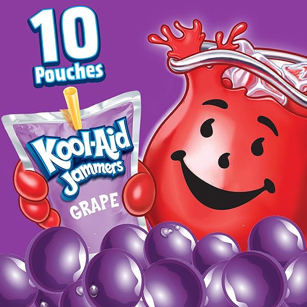 KOOL-AID JAMMERS GRAPE FLAVORED DRINK, 10 CT BOX, 6 FL OZ POUCHES