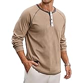 Men's Henley Shirt Long Sleeve Soft Stretch Button T-Shirt Casual Stylish Henley Pullover Shirts