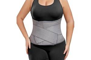 QEESMEI Abdominal Binder Post Surgery - Postpartum Belly Band Wrap | Post C Section Belly Binder Recovery Belt | Stomach Compression Hernia Belt For Men or Women After Pregnancy, Hysterectomy (Small/Medium)