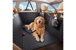 Lamicall Dog Car Seat Cover for Back Seat - [Upgraded Anti-Ripped] Back Seat Extender for Dogs Hard Bottom, Waterproof Dog Ha