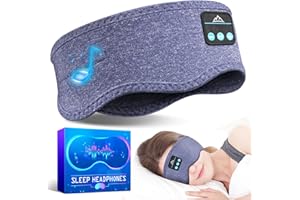 WINONLY Sleep Headphones - Unique Stocking Stuffers Cool Tech Gadget, Wireless Bluetooth Sleeping Headphones Cozy Music Band Wireless Sleeping Headphones for Side Sleepers - Blue