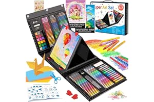 Kit artistique, lot de 272 kits de dessin pour enfants, filles et garçons, fournitures d'art de luxe avec chevalet à trois vo