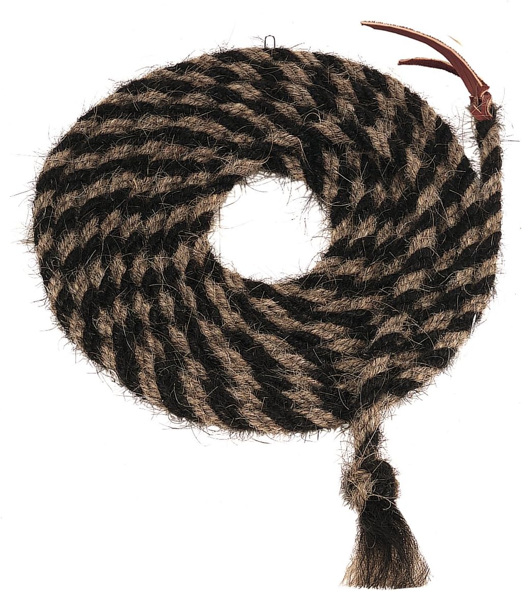 Weaver Leather Tail Hair Mecate , Striped Black/Light Brown, 5/8" x 2': Sports & Outdoors
