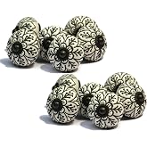 owlKraft Set of 12 Vintage Theme Black and White Ceramic Knobs - Cabinet knobs - Drawer knobs - Cabinet pulls - Door knobs