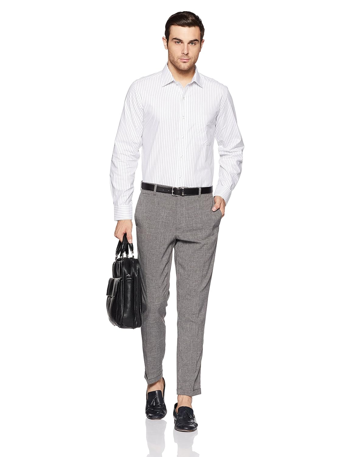 arrow men's striped regular fit formal shirt