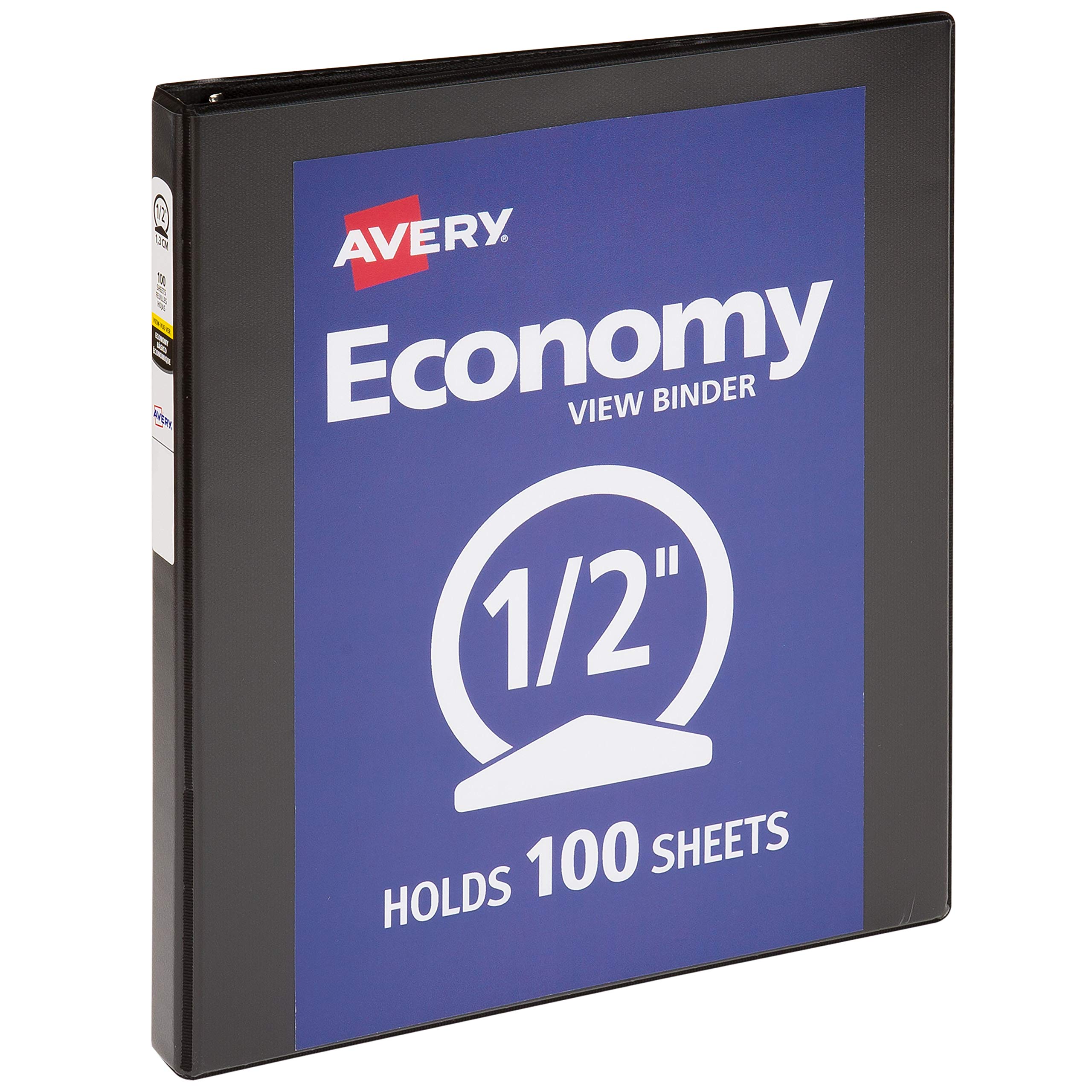 Photo 1 of Avery Economy View 3 Ring Binder, 0.5" Round Rings, 1 Black Binder (05705)