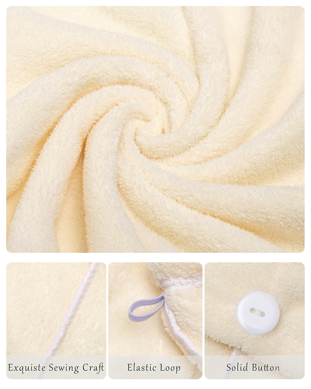 Microfiber Hair Towel, MEETRUE 3 Packs Hair Towel Wrap for Hair Drying Super Absorbent Magic Instant Dry Hair Turban for Women Long Curly Thick Wet Hair, Yellow White Green : Beauty