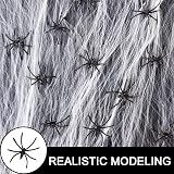Jsdoin 60g Halloween Spider Web Decoration with 30 Spiders Stretchable Cobwebs view 3
