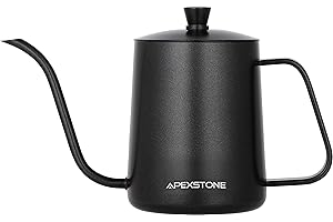 Apexstone Small Pour Over Coffee Kettle Gooseneck, Black Pour Over Coffee Kettle Stainless Steel, 20 oz Coffee Kettle
