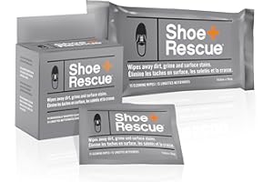 ShoeRescue All-Natural Cleaning Wipes for Leather and Suede Shoes. Cleaning Wipe Removes Dirt, Grime and Surface Stains.