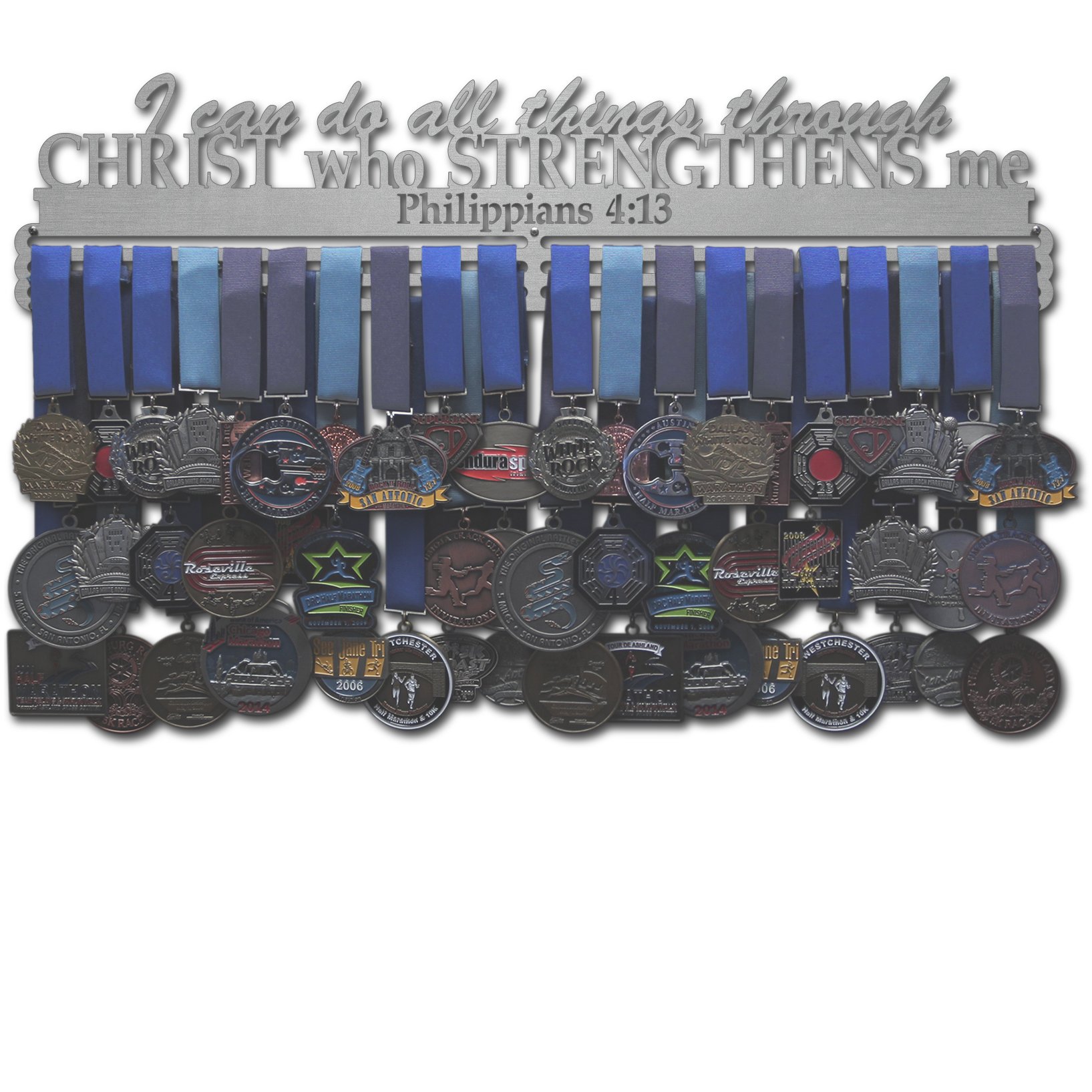 Allied Medal Hangers - Philippians 4:13-24" Wide with 3 Hang Bars - Medal Hanger Holder Display Rack - Multiple