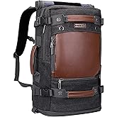 WITZMAN Travel Backpack for Men Women Carry on Luggage Backpack Canvas Rucksack Duffel bag with Shoe Compartment（A2020 black）