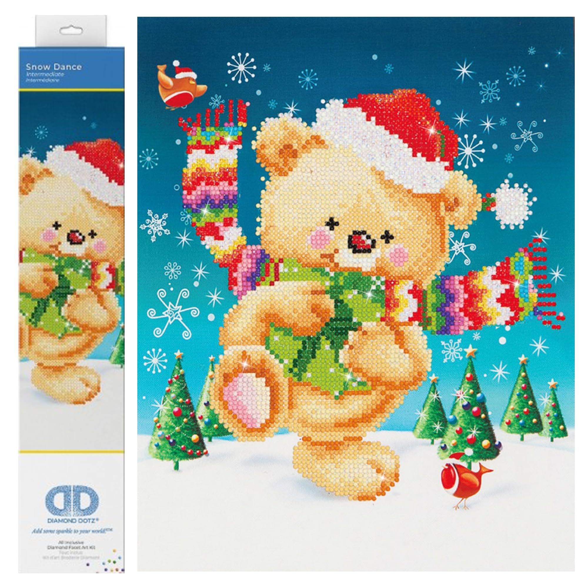 DIAMOND DOTZ Painting, Beginner Kit, Snow Dance, 27 x 35cm