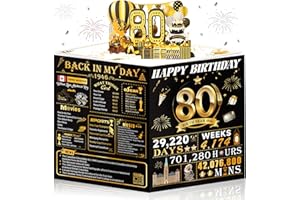 OLOSONG Cartes d'anniversaire pop-up 3D pour 80e anniversaire pour grand-mère, maman, papa, idée de cadeau d'anniversaire amusante pour mari, épouse, parents, lui, elle, Jumbo Back In 1946
