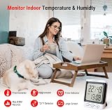 ThermoPro TP152 Hygrometer Indoor Thermometer with Clock, 3.3 inch Display view 5