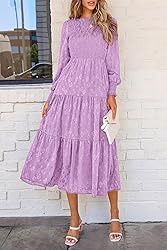 PRETTYGARDEN Women's Fall Spring Midi Dress Long