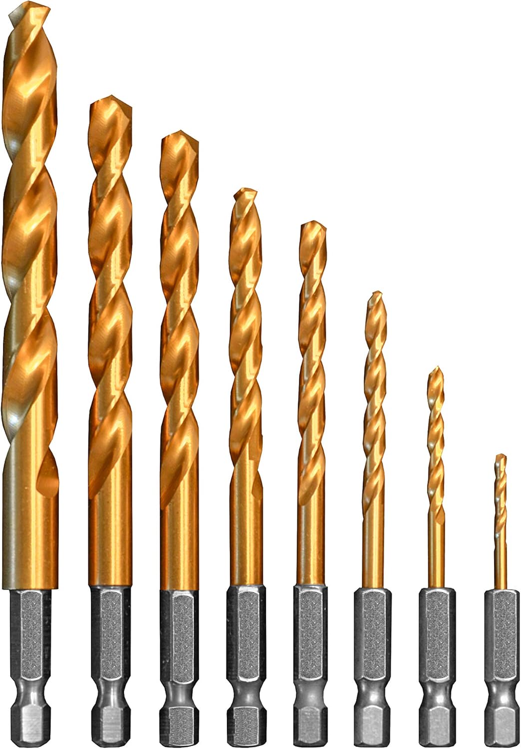 Hex Shank Drill Bit Set Cobalt diameter 2.0-10.0 Titanium Coating, M35 Material, Yellow, 19x11x2.5 - Image 5