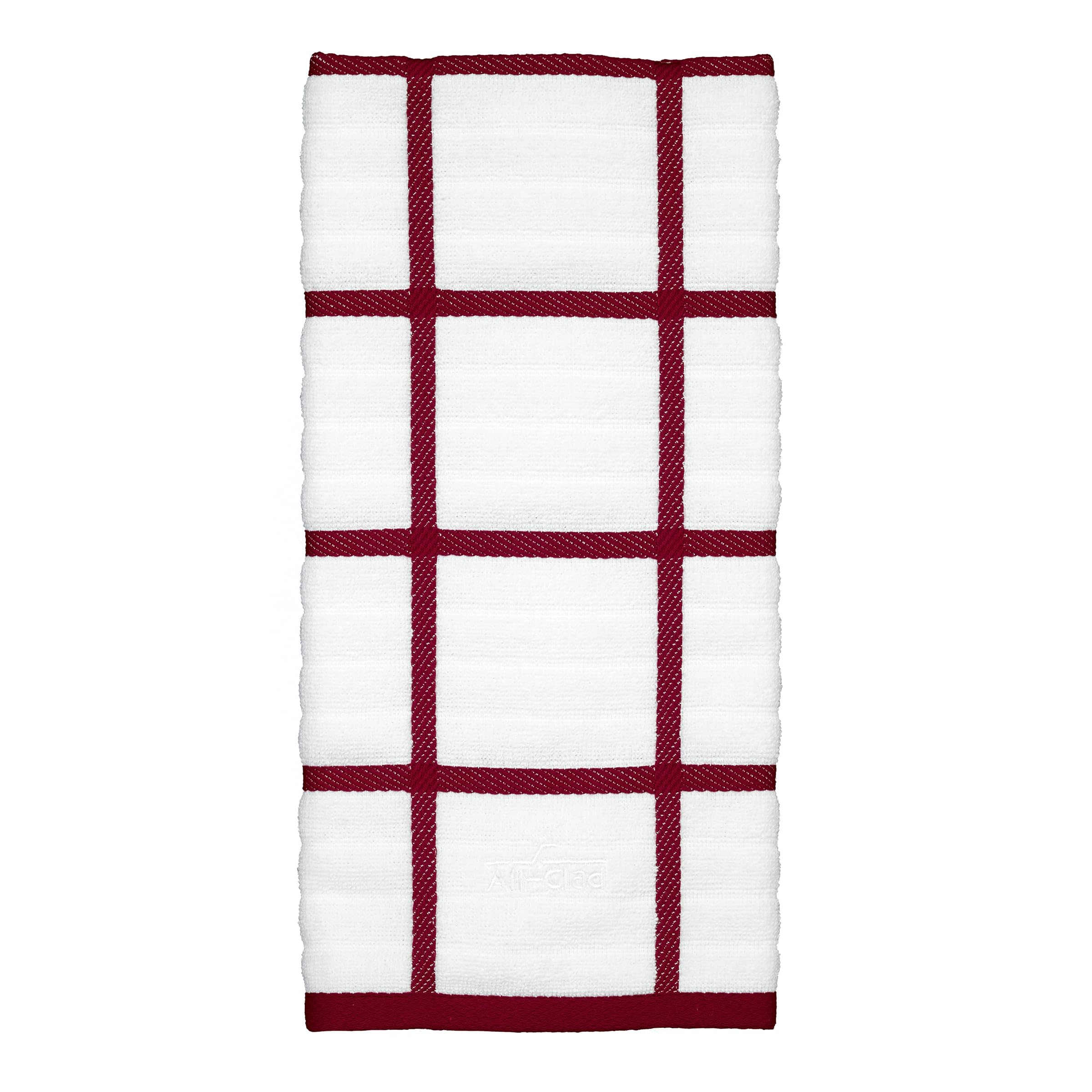 All-Clad Checked Kitchen Towel: Highly Absorbent, Super Soft Long Lasting - 100% Cotton, 17"x30" Tea Towel for Cleaning & Drying Dishes, Pans, Glassware, or Countertops, (1-Pack), Chili