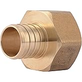 SharkBite 1 Inch Crimp Female Adapter, Brass Plumbing Fitting, PEX Pipe, PE-RT, UC094LFA