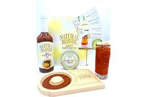 NATURAL BLONDE BLOODY MARY MIX Natural Blonde Spicy Bloody Mary Mix and Spiced Salt Rimmer Gift Set, All-Natural Cocktail Mixer with Hand-Picked Golden Tomatoes - Low Calorie, Gluten Free - 25 Fl Oz (1 Pack)