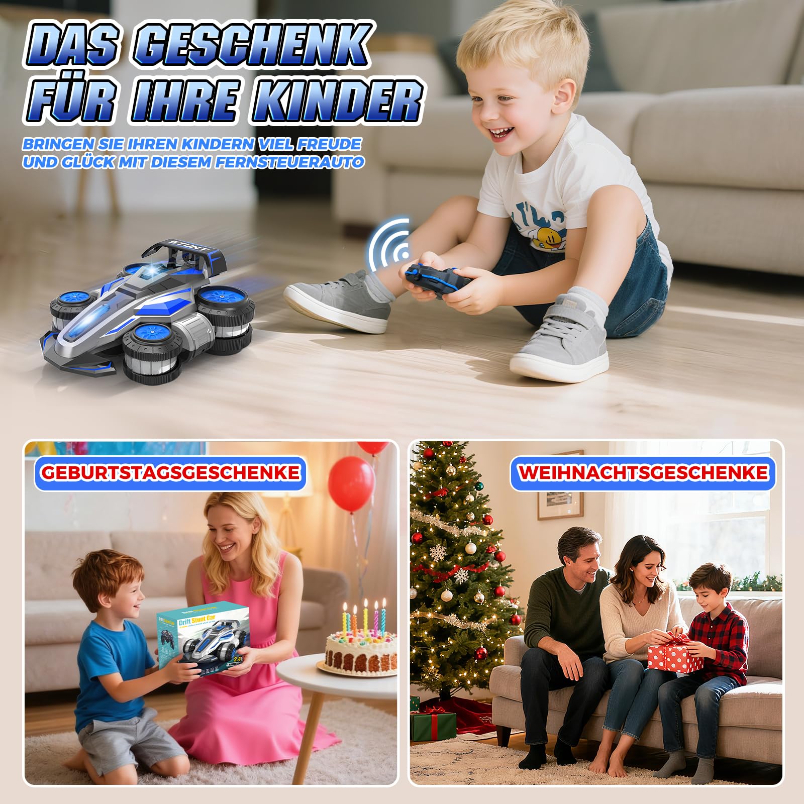 Ferngesteuertes Auto ab 6 7 8 9 10 11 12 Jahre Jungen Spielzeuge RC Auto Kinderspielzeug Outdoor Spielzeugauto 25KM/H mit LED-Licht und Musik Weihnachten Geburtstags Geschenke für Jungen Spielsachen 6