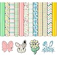 HTVSTD Plaid HTV Heat Transfer Vinyl - 12 Sheets 12"x10" Easter Patterned HTV Vinyl Pastel Plaid Iron on Vinyl for T-Shirts Flower HTV Compatible with Cricut/Sillhoutt Cameo
