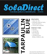 SolaDirect 2 x 2 m Blue Tarpaulin Waterproof Groundsheet Reinforced Eyelets view 2