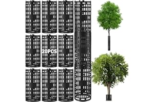 FELISTORY 20PCS Plant and Tree Guard Protector, Tree Trunk Protector Around Trunk Bark, Saplings, and Vines, Expandable Mesh Tree Bark Protector 15 Inches Tall, Protect from Trimmers, Mowers, and Animals