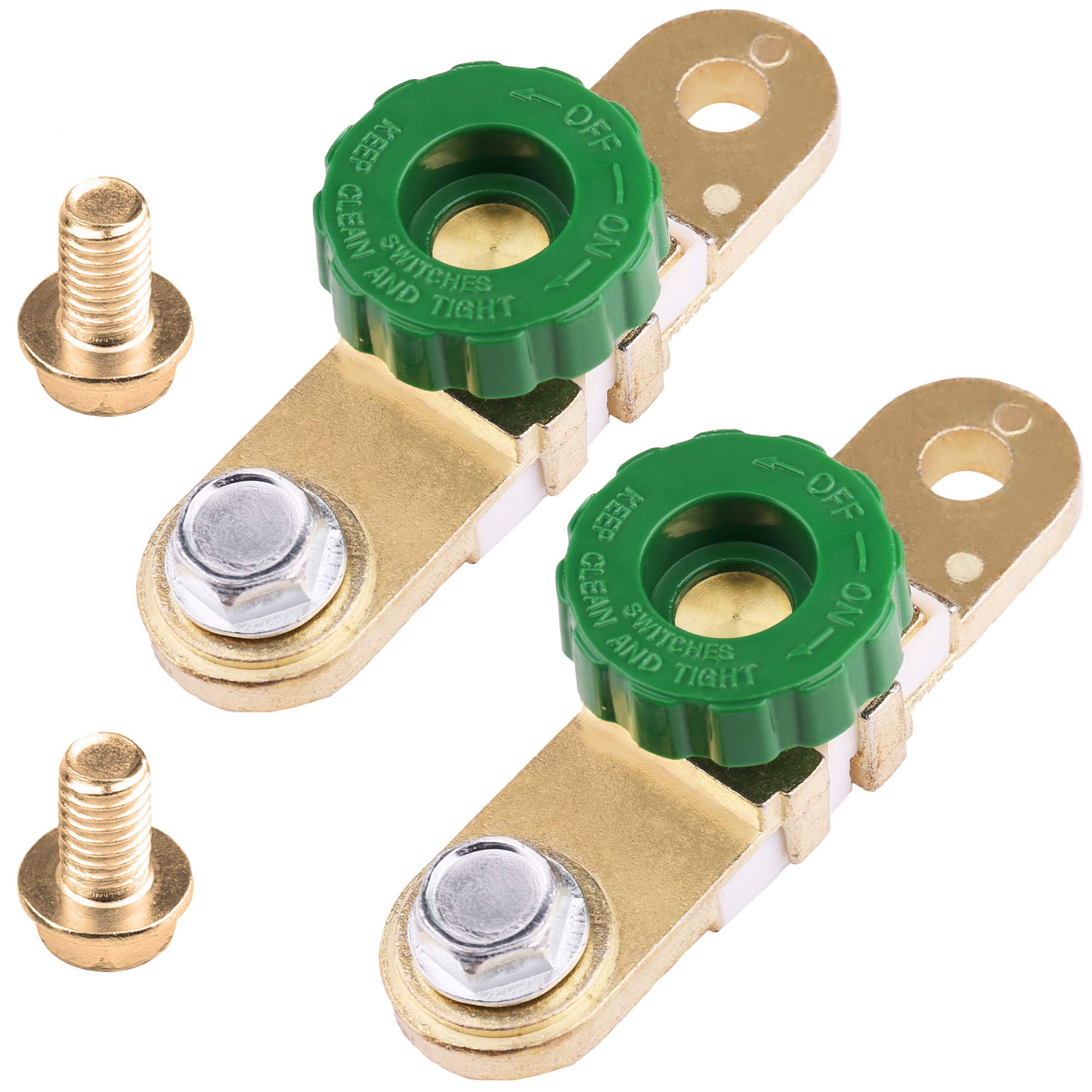 Photo 1 of LotFancy Side Post Battery Disconnect Switch for Auto Truck RV Boat Marine, Pack of 2, 12V 24V Battery Cutoff Switch with Long Bolt