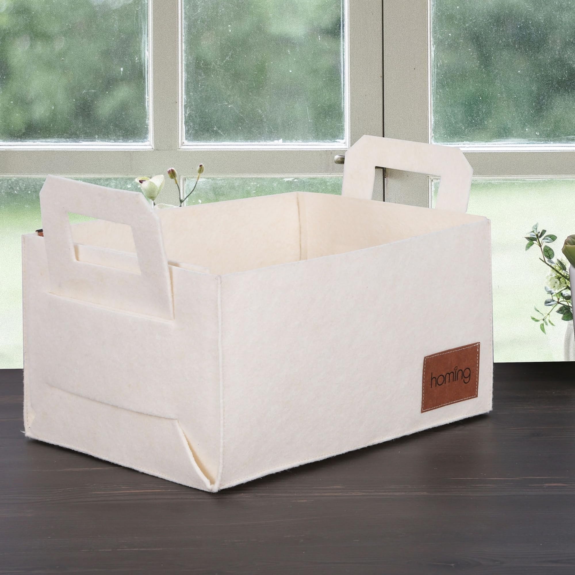 WELL HOME MOBILIARIO & DECORACIÓN Cream Organiser Basket with Handles