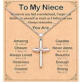 UPROMI To My Friend/Sister in Christ/Granddaughter/Daughter/Niece Infinity Cross Necklace - Christian Gifts for Women & Girls