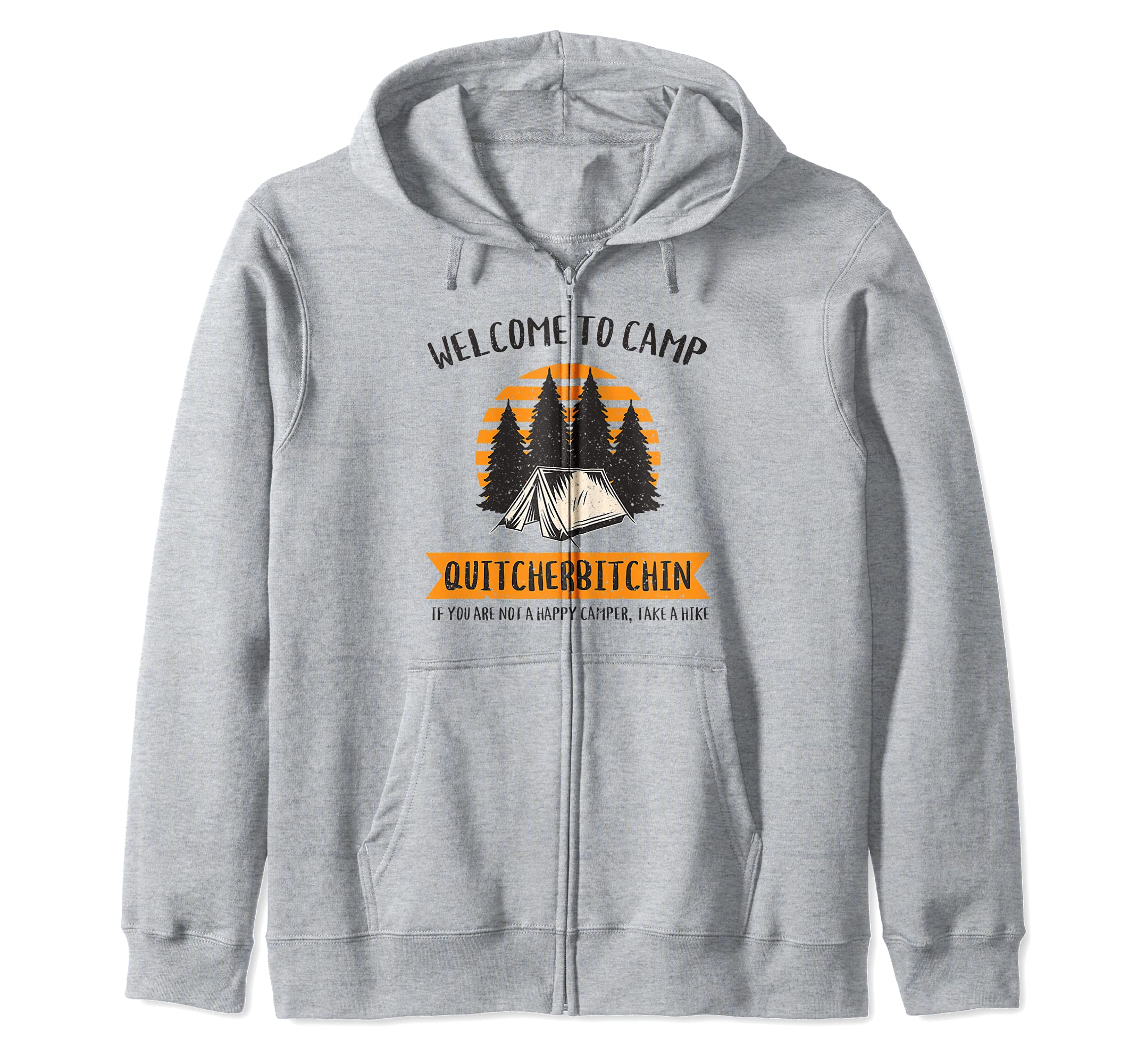 Camping Welcome To Camp Fun Summer Hiking Climbing Gear Zip Hoodie