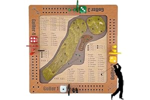 Tabletop Dice Golf Game, Wooden Dice Golf Board Game for Desktop Play, Mini Golfs Table Games Strategy Set for Family Games N