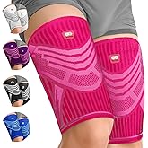 Hamstring Compression Sleeve 1 Pair, Upper Leg Sleeves, Thigh, Quad & Groin Support for Men and Women, Anti-Slip Thigh Brace & Wrap for Running, Workout, Sports Recovery Pink XL