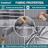 Granbest 3 Seater Velvet Sofa Cover Dark Grey Super Stretch Couch Protector view 3