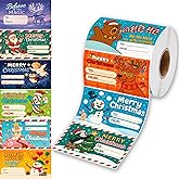 500 Unique Designs Christmas Gift Tags Roll - Zero Repeats Self Adhesive Holiday Stickers for Gift Wrapping - Cute to from Name Labels for Presents, Bags, Boxes & Cards - 3 x 1.6 Inch