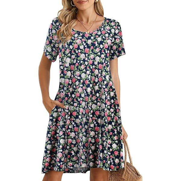 BELAROI Women Casual Summer Beach Dresses Plus Size Sundress V Neck Pockets Swing Tank Dress Cover Ups Black Sunflower 3x
