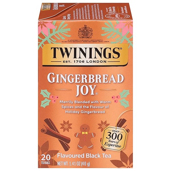 TWININGS GINGERBREAD JOY BLACK TEA INDIVIDUALLY WRAPPED BAGS,...