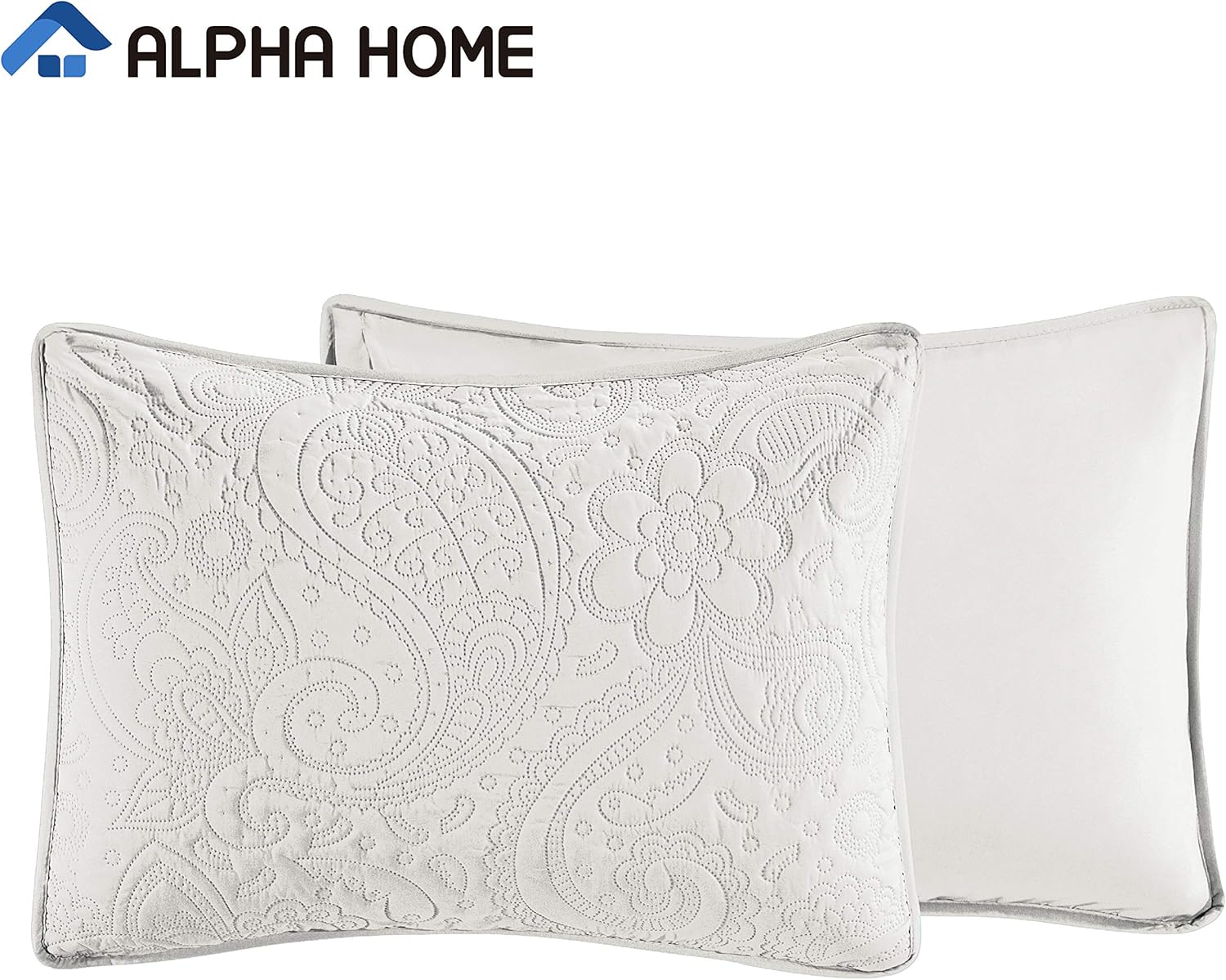ALPHA HOME 2-Piece Lightweight Bedspread Set, Comforter Bedding Quilt Set, Twin Size, Ivory: Home & Kitchen