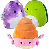 Squishmallows 10-Inch Crab, Fish & Turtle 3-Squish Value Pack - Get Three Jumbo Official Jazwares 10" Plush for Less - Collectible Soft & Squishy Stuffed Animal Toy - Gift for Kids,Girls & Boys