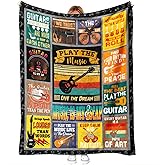 LuxeCove Guitar Blanket, Music Lover Throw, Vintage Rock & Roll Gift for Guitarists & Musicians, Bed Couch Sofa Decor, Bedroom Dorm Studio, Birthday Christmas Father's Day, 50'' x 60''