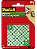 Scotch Indoor Mounting Squares, 1/2-inch x 1/2-inch, White, 96-Squares (111-SML)